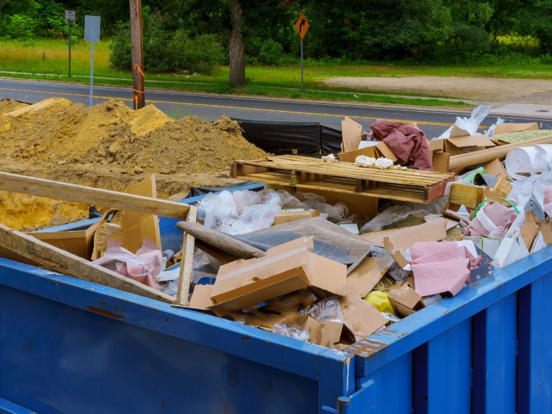 dumpster full of construction debris in San Antonio